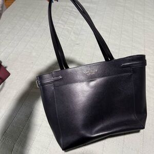 Kate Spade New York Black Leather Shoulder Laptop Bag